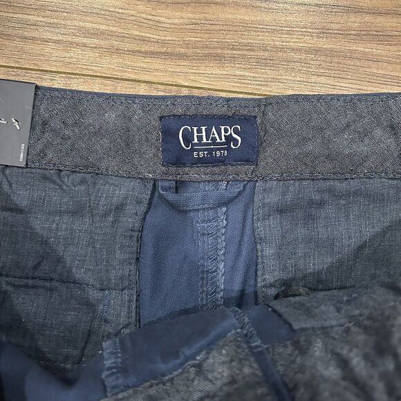 NWT Chaps Men Freedom Stretch 9" Cargo Shorts Blue Flat Front Size 30 - Picture 6 of 10
